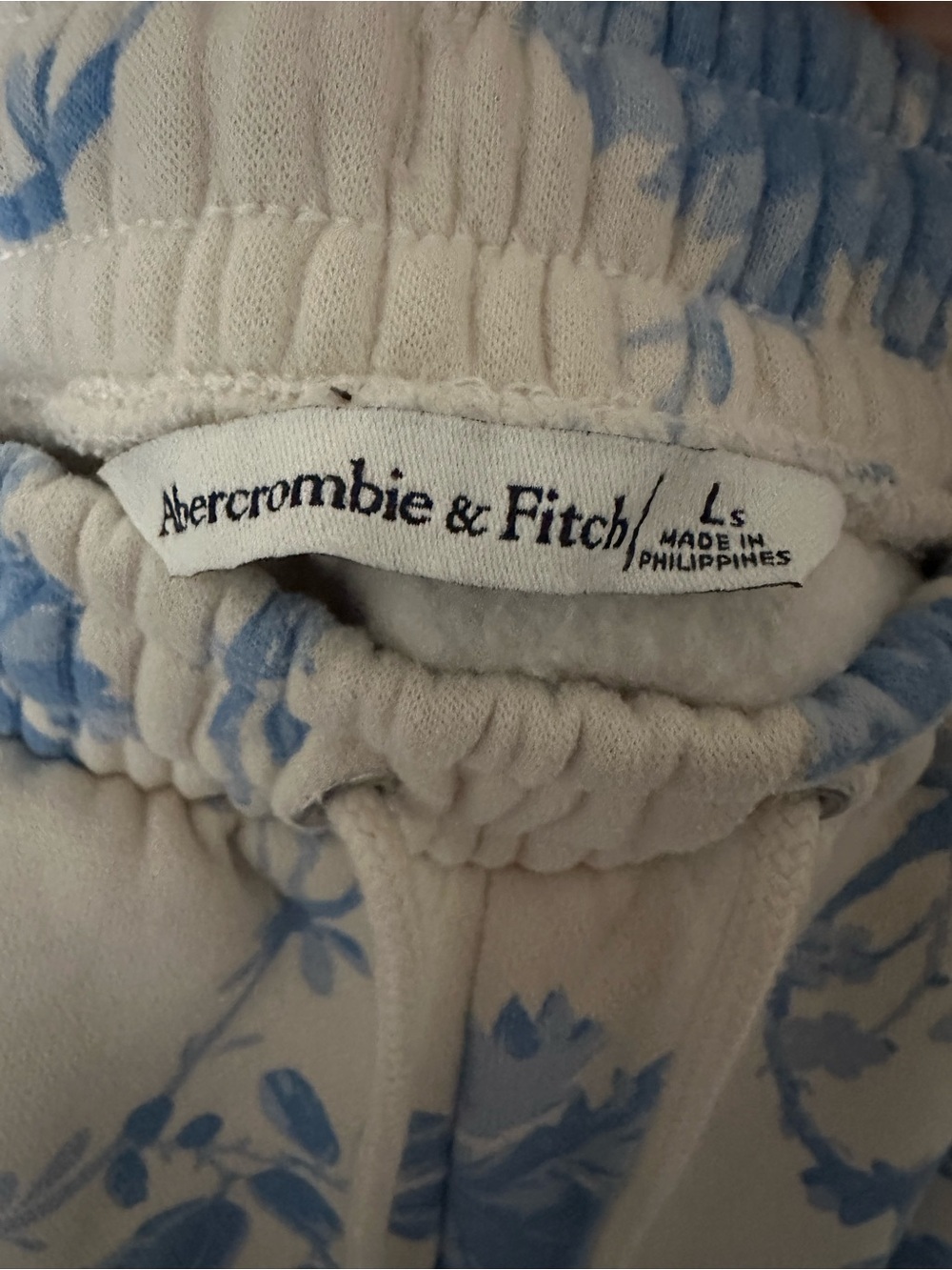 Abercrombie & Fitch Blue Floral Wide-Leg Sweatpants - Picture 3 of 4